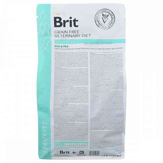 Сухий корм Brit GF VetDiet Dog Struvite для собак, при сечокаменній хворобі, з яйцем, індичкою, горохом и гречкой, 2 кг Вінниця