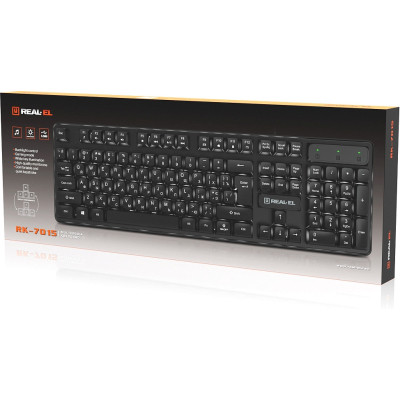 Клавиатура REAL-EL RK-7015 USB Black (EL123100049) Винница - изображение 9