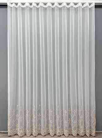 Тюль VR-Textil 1468т Фатин з вишивкою Молочний з пудровим 400х270 см (42-0846) Київ