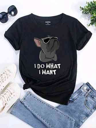 Футболка жіноча з принтом  46 Чорний 2664085036 Дніпро