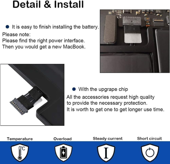 Акумуляторна батарея K KYUER A1496 A1405 A1377 для Apple MacBook Air 13" A1466 A1369 (2010-2017) 7200 мАг 7.6V 55Вт·год Київ
