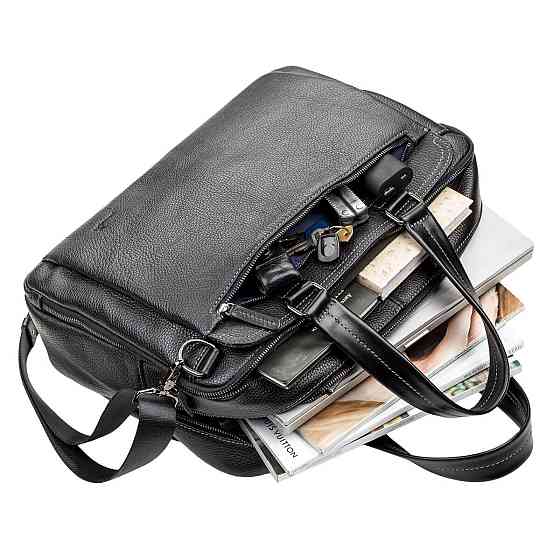 Сумка чоловіча SHVIGEL 11123 шкіряна Чорна Київ