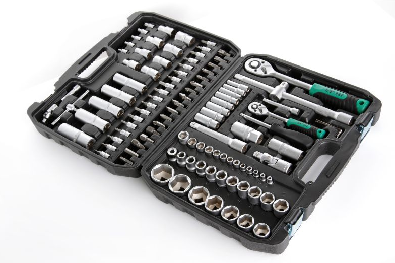 Набір насадок 90T 1/4"; 1/2" CrV 108 шт. СИЛА Житомир - фото 1