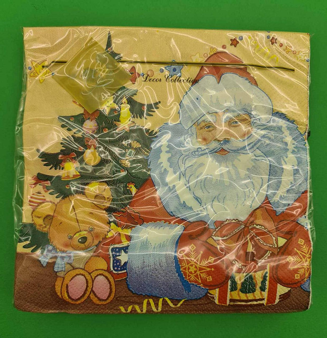 Серветки столові (ЗЗхЗЗ, 20шт) LuxyНГ Дід мороз і ведмежа (1 пач.) Харків - фото 2