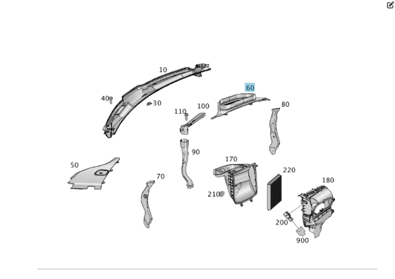 Mercedes-Benz  A1668300201 Накладка під лобовим склом на повітрозабірник пічки ML/GLE W166 GLE Coupe C292 GL/GLS X166 Одесса