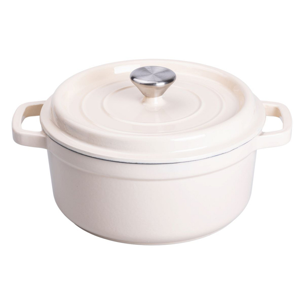 Каструля чавунна емальована 3 л з кришкою Ø24 см Бежева HP-1-3BE Коломыя - изображение 1