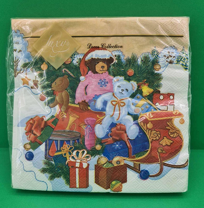 Новогодняя бумажная салфетка (ЗЗхЗЗ, 20шт) LuxyНГ Праздник приближается (839) (1 пачка) Харьков - изображение 1