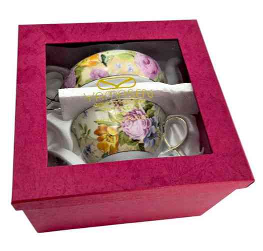 Чайник с чашкой фарфоровый Цветы Киев