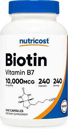 Біотин Nutricost Biotin, 10,000 mcg, 240 Capsules Луцьк