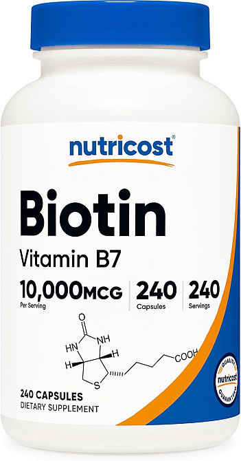 Біотин Nutricost Biotin, 10,000 mcg, 240 Capsules Луцьк - фото 1