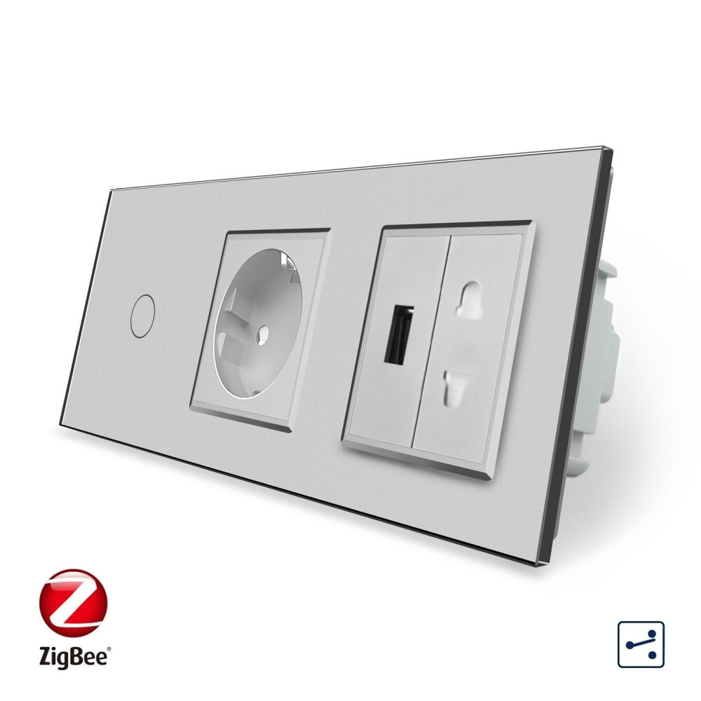 LIVOLO Розумний сенсорний прохідний/перехресний вимикач 1 сенсор 1 розетка 1 USB 1 розетка унів Коломия - фото 4