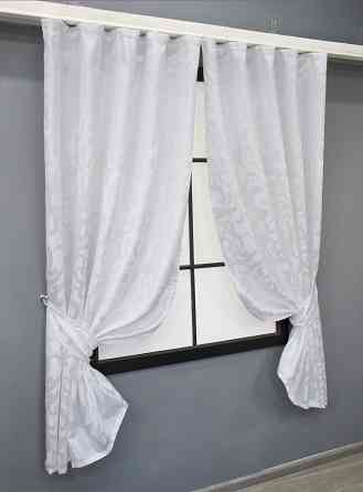 Комплект коротких штор VR-Textil Жакард Вензель № 418ш Білий 130х170 см 2 шт (35-0238) Київ