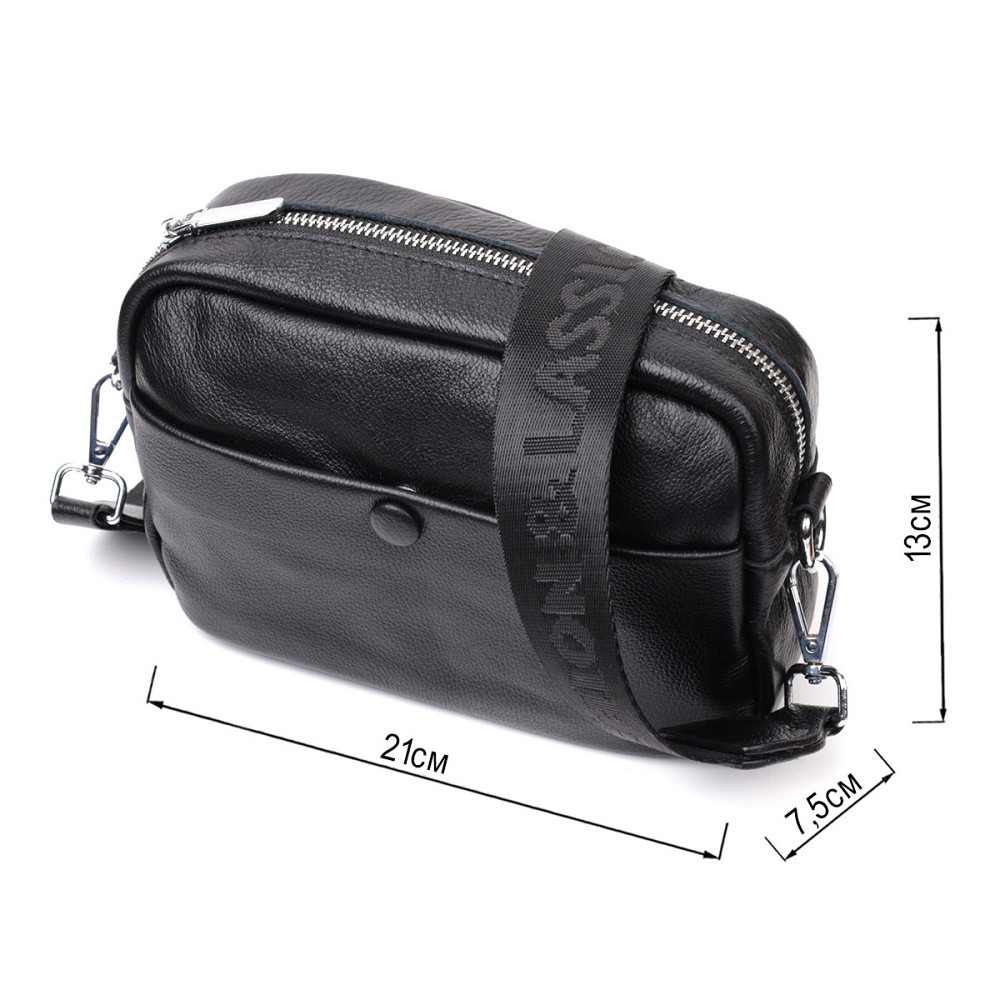 Женская сумка из натуральной мягкой кожи Vintage 22436 Черная Киев - изображение 3