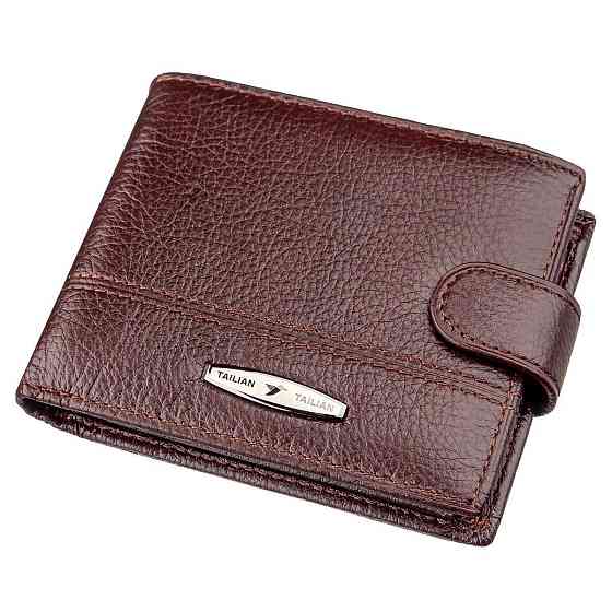 Кошелек мужской флотар кожаный TAILIAN 18985 Коричневый Киев