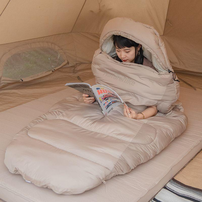 Спальний мішок овальний Naturehike PS300 NH20MSD03, правий, бежевий Київ - фото 2