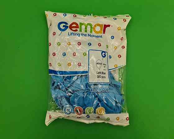 Повітряні кульки світло блакитні 12" (30 см) 100 шт Gemar (1 пач.) Харків