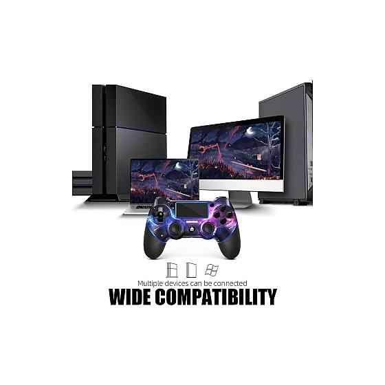 Геймпад контролер джойстик AceGamer Purple Galaxy V2 фіолетовий бездротовий для PS4 PS4 Pro PS4 Slim Windows Turbo 3.5 мм USB-C Київ