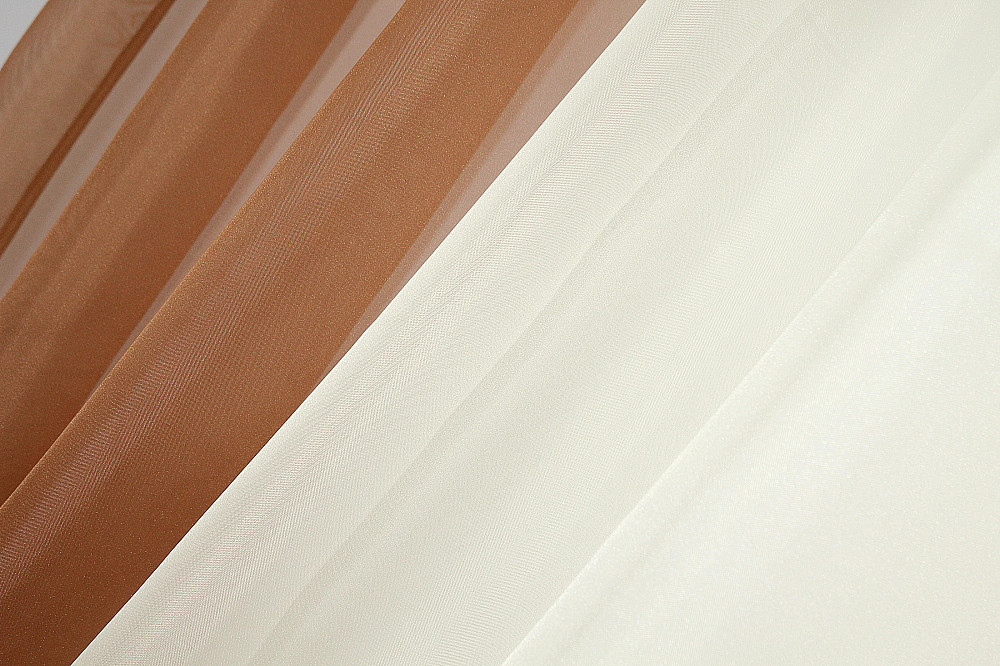 Кухонные шторы VR-Textil № 017к комбинированные с подвязками коричневый с бежевым 265х170 см (50-022) Киев - изображение 5