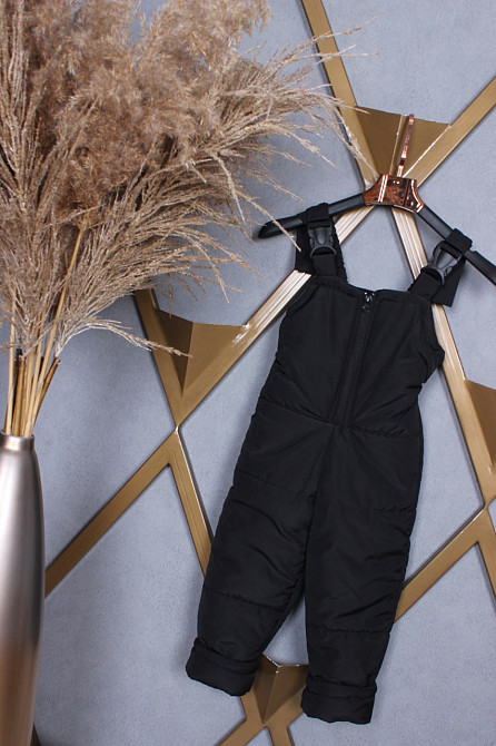 Детские штаны полукомбинезон черные 80,86,92,98,104110,116,122,128 Николаев - изображение 1