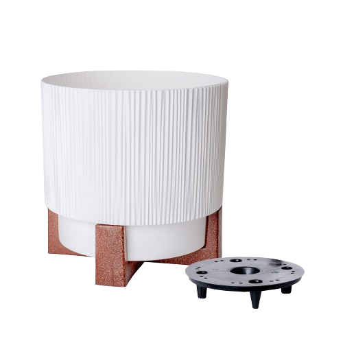 Вазон Осло зі вставкою та декоративною підставкою 24см білий Алеана Житомир - фото 1