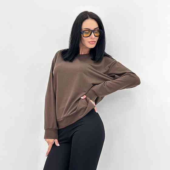 Базовий світшот із двонитки Kaplan батал 54-56, Шоколадний Київ