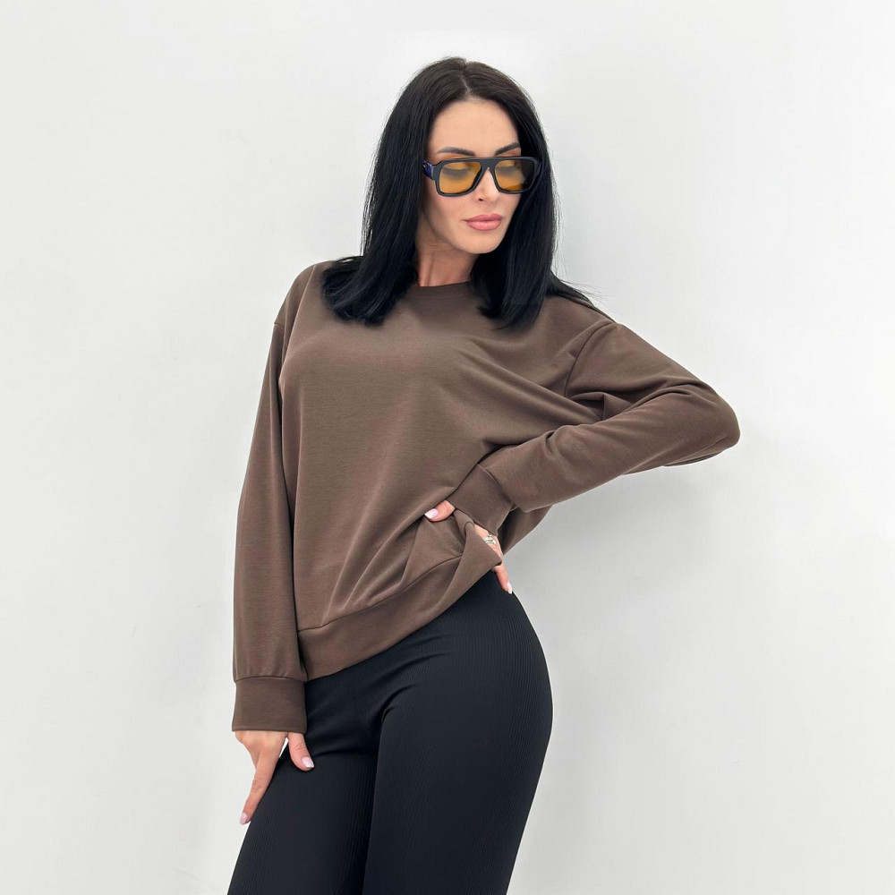 Базовий світшот із двонитки Kaplan батал 54-56, Шоколадний Київ - фото 1