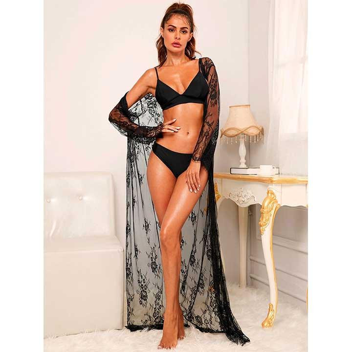 Эротические гипюровый халатик в пол - S/M – Эротическое бельё Винница - изображение 2