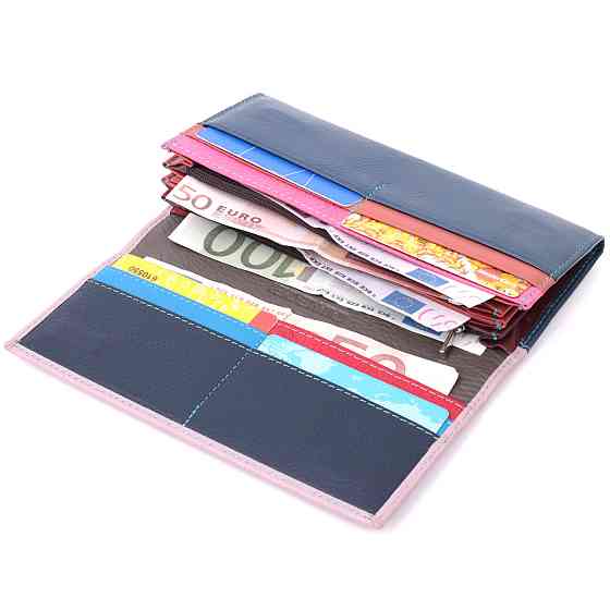 Жіночий практичний гаманець з натуральної шкіри ST Leather 22521 Різнокольоровий Київ