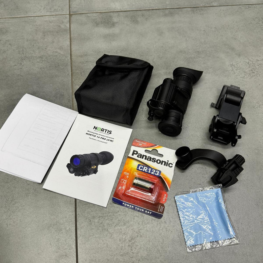 Монокуляр ночного видения NORTIS Night Vision Monocular 14 PRO kit (Gen2+ IIT GTX Green), ПНВ, зеленый фосфор Solmir Киев - изображение 9