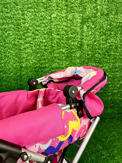 Коляска для ляльки Melogo металева з люлькою-перенескою кошиком Малинова (9369/82100) Чернігів - фото 10