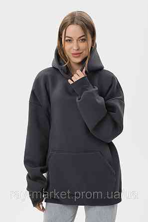Худи оверсайз женское утепленное RAY OVERSIZE темно-серое (U0404W-Dark Grey) 2XS/XS Киев