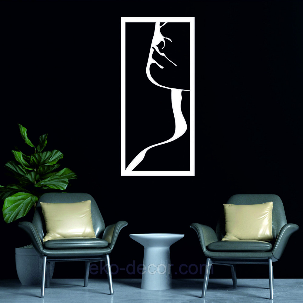 Декоративное настенное Панно «Силуэт женщины», Декор на стену 70*30 см, Белый Киев - изображение 4