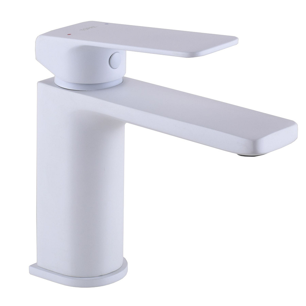 Змішувач для умивальника TOPAZ ODISS TO 18221-H52-WW на гайці, Білий матовий ,шланги TAQ-M1055,D35 Луцк - изображение 1