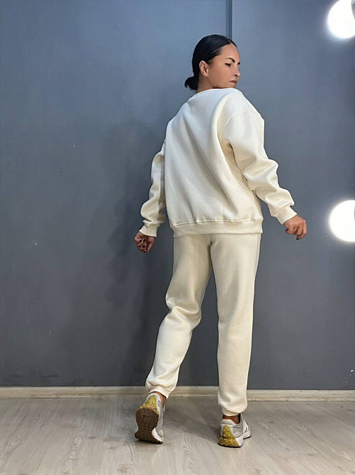 Штаны женские Pepper&mint 24-13 спортивные джоггеры резинка на талии утепленные молочные, молочний, L Киев - изображение 6