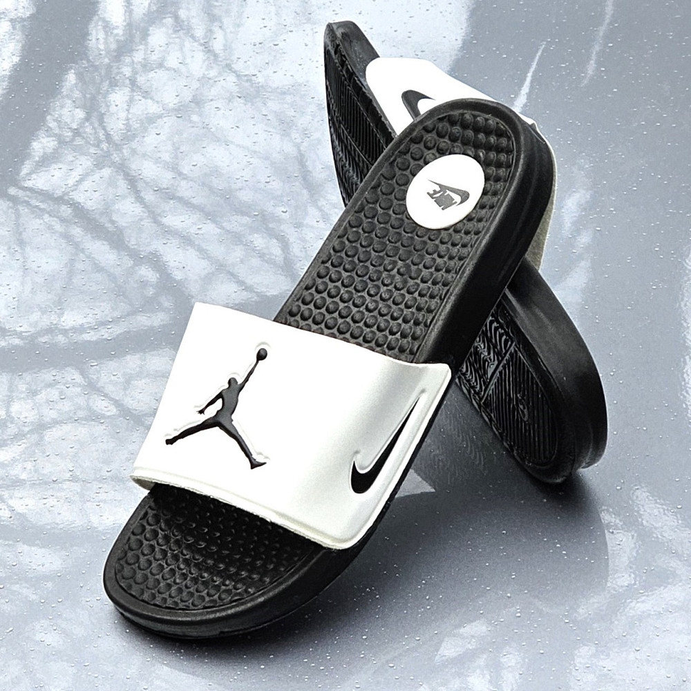 Чёрные Мужские Шлёпанцы Nike Jordan Сланцы Белые Тапочки Найк (размеры: 40) Днепр - изображение 2