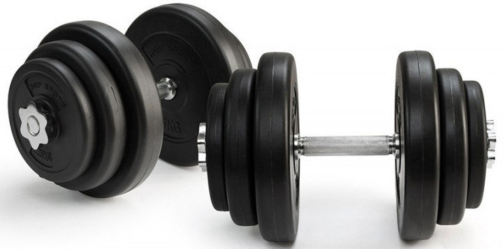 Гантелі набірні 2*20 кг бітумні розбірні з металевим грифом Київ - фото 1