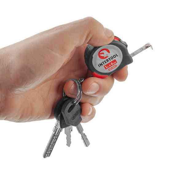 Рулетка со стальным полотном, с фиксатором, 1 м, 6 мм INTERTOOL MT-0401 Киев