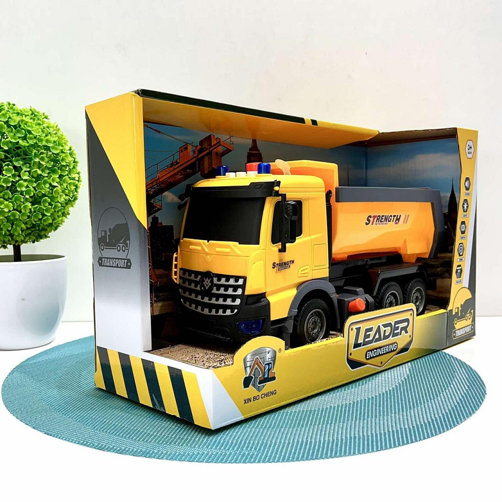 Спецтехніка машинка Самоскид світло звук інерційний механізм рухомий кузов Жовтий (687-54C) Чернігів - фото 3