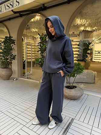 Стильний жіночий теплий костюм двосторонній фліс-полір Графіт Одеса