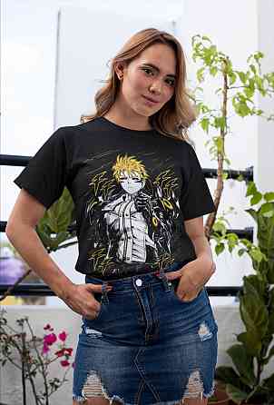 Футболка з аніме принтом Генос Аніме Манга Віллаін оверсайз (S/M/L) Чорний AnimeJ0438 Дніпро