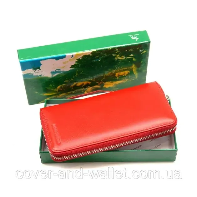 Красный кожаный женский кошелек на молнии Marco Coverna MC-7002-2 Киев - изображение 8