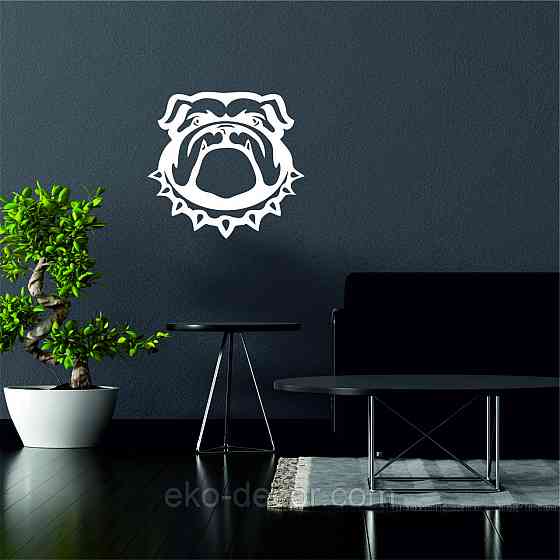 Декоративне настінне Панно «Бульдог», Декор на стіну 50*50 см, Білий Київ