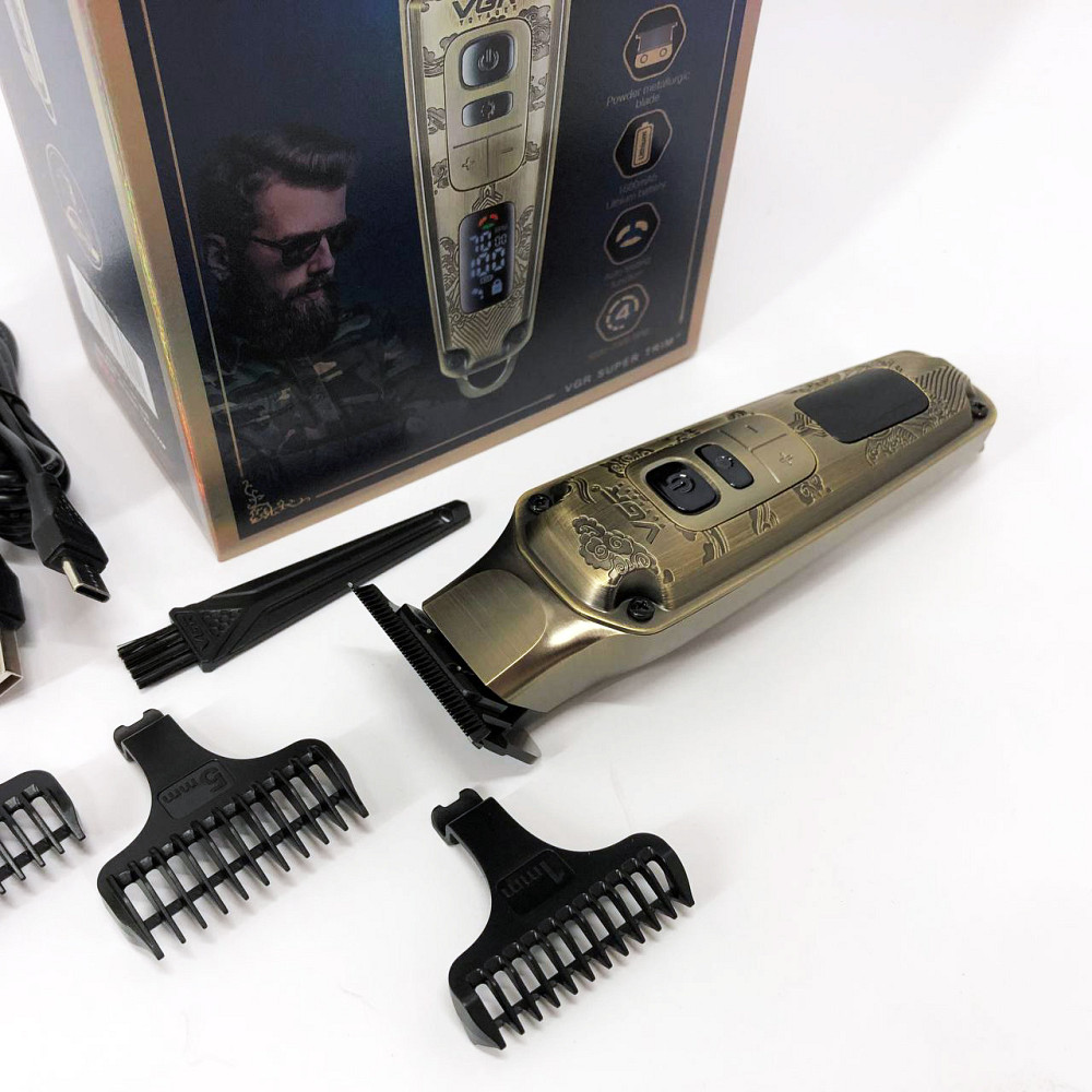 Беспроводной аккумуляторный триммер для стрижки волос VGR V-901, Набор для стрижки с зарядкой TM-84 Львов - изображение 5