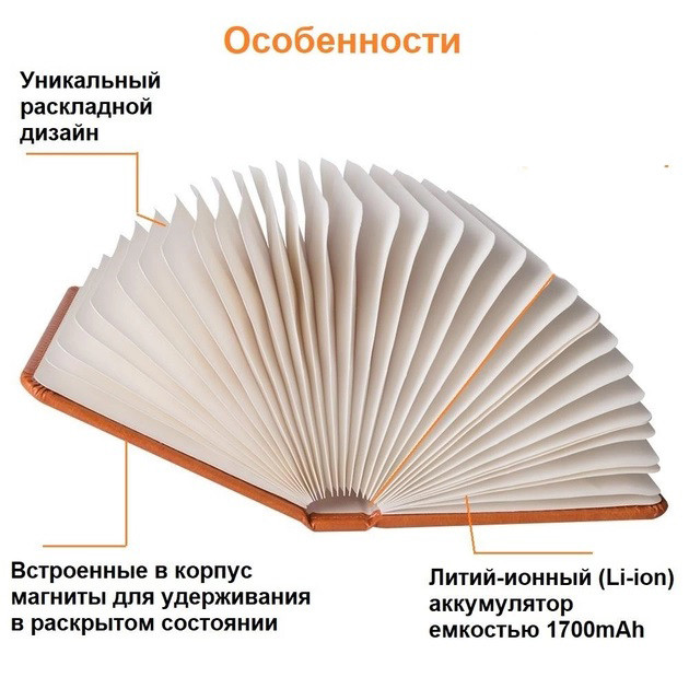 Ночной светильник для мальчиков и девочек книга, Ночник светодиодный сенсорный, Светильники-ночники LED YE-32 Львов - изображение 5