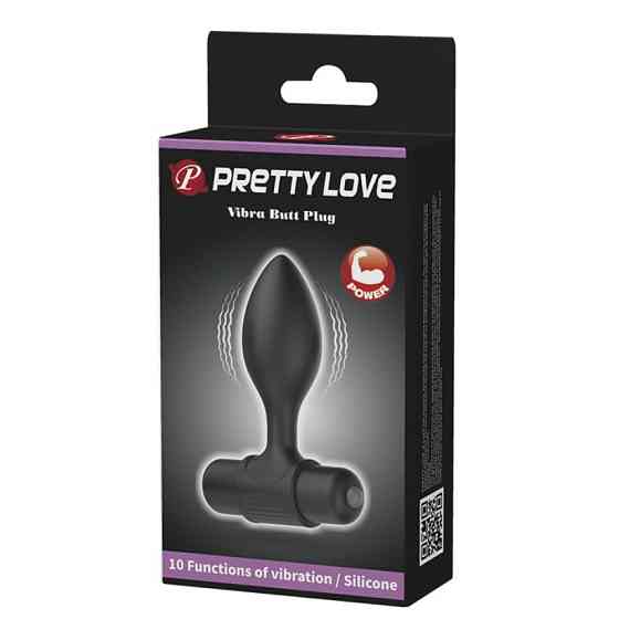 Анальная пробка с вибрацией Pretty Love, черная, 8.6 х 2.7 см Sex Aura Киев