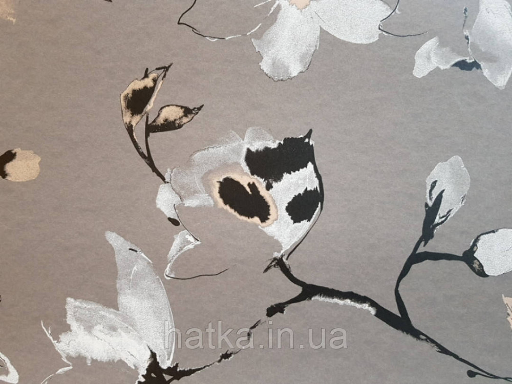 Шпалери флізелінові Khroma LAV005 LA VIE EN ROSE сірі гілки квіти сірі і коричневі Київ - фото 2