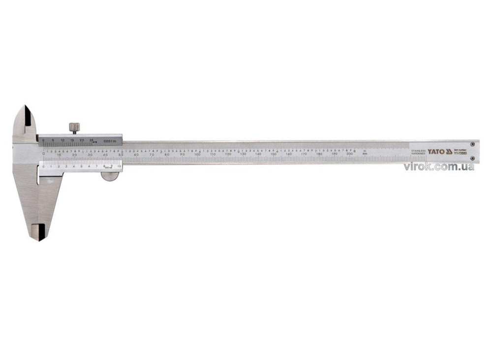 Штангенциркуль YATO : L= 200 мм, точність ± 0,02 мм [30] Одеса - фото 1