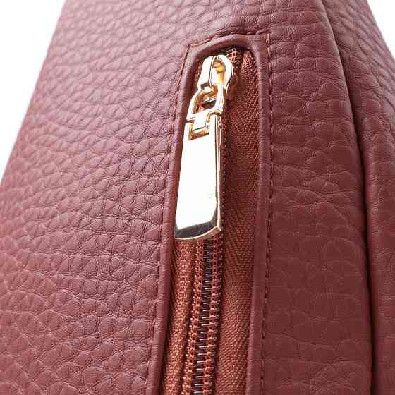 Стильна жіноча сумка з однією лямкою через плече з великозернистої екошкіри Vintage 22762 Бордовий Київ