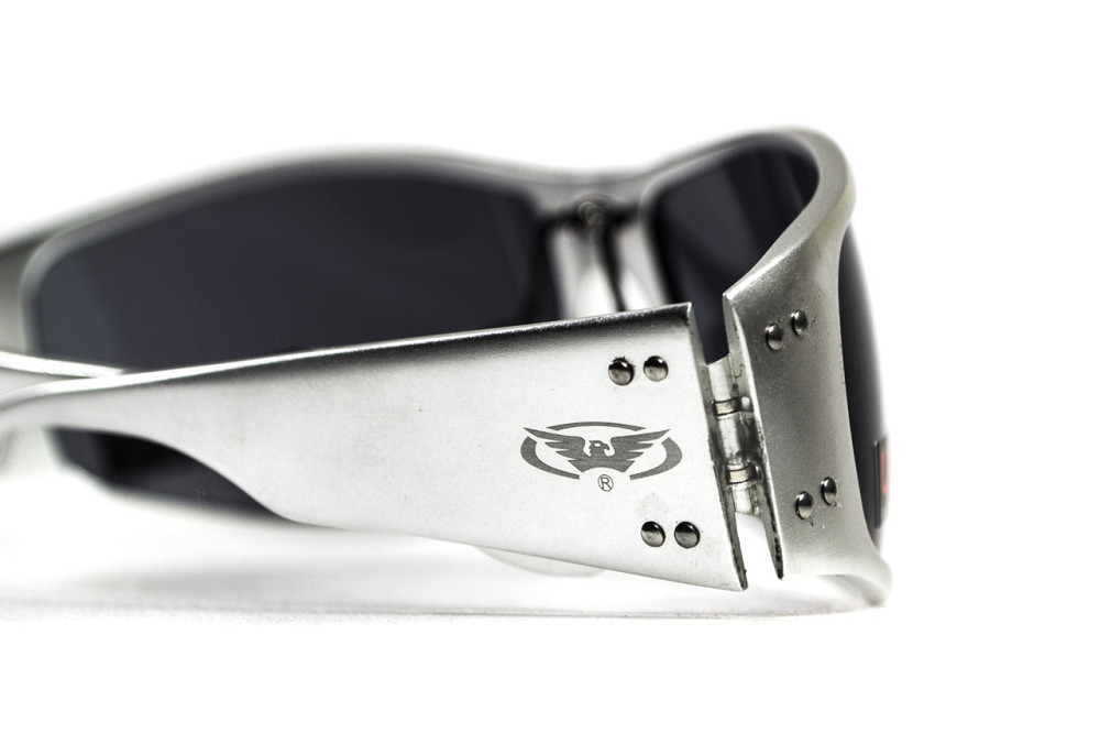 Окуляри захисні Global Vision Bad-Ass-2 Silver (gray), сірі в сріблястій металевій оправі Запоріжжя - фото 7