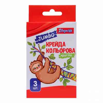 Мел 1 вересня цветной 3 шт. JUMBO "Zoo Land" (400439) Винница